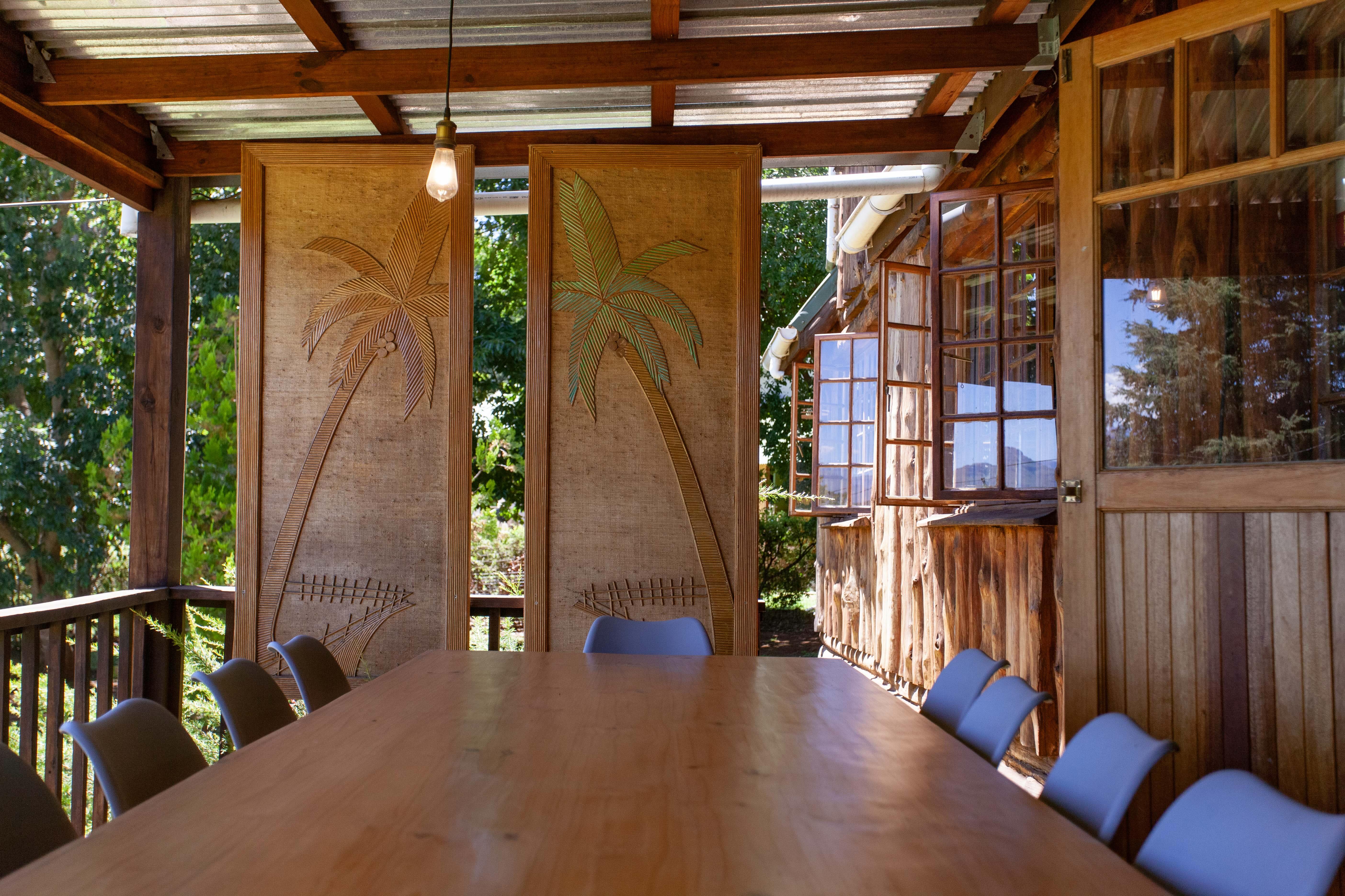 Deck outdoor dining table