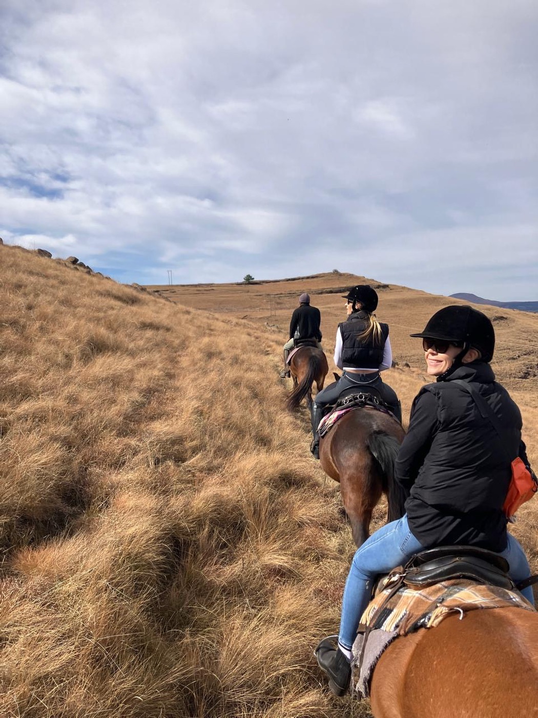 Riders on the trail at Khotso Horse Trails, Underberg